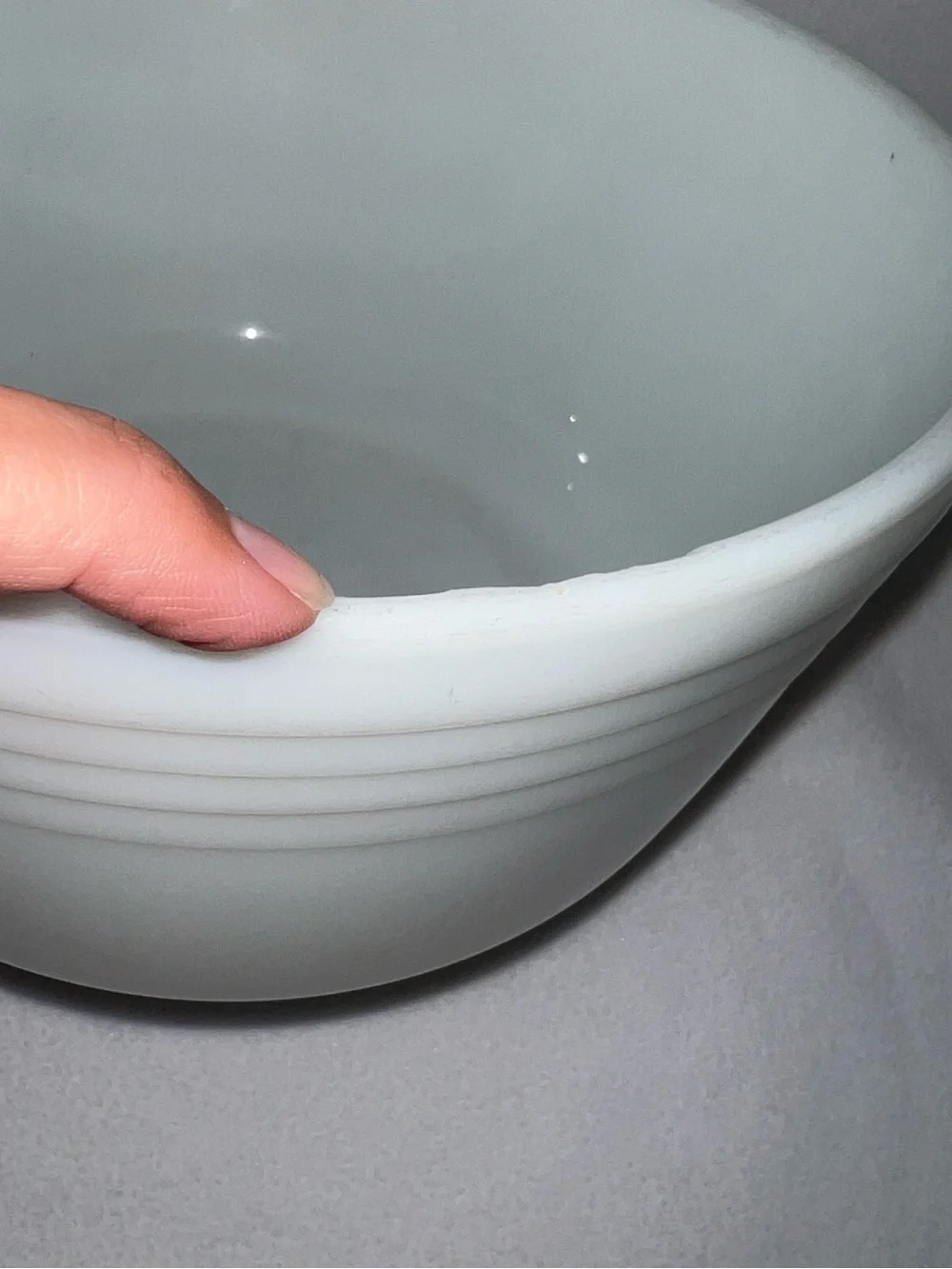 Vintage PYREX Milk Glass Ribbed Mixing Bowl #23 8.5